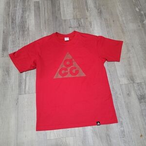 Nike ACG Red Short Sleeve Tee with Tonal Triangle Logo